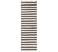 Tapis en matière recyclée Tom Gris/Blanc 80x300 cm Salon Chemin de table Unicolore Moderne Flux court benuta Scandinave
