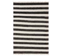 Tapis en matière recyclée Tom Noir/Blanc 60x100 cm Salon Rectangulaire Unicolore Moderne Tapis ras benuta Scandinave