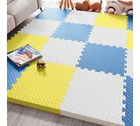 Tapis en mousse emboîtables, tapis de jeu en mousse, tapis de parc antidérapant pour ramper/développement, tapis de sol doux pour la salle de sport/yoga/garage à domicile(B)