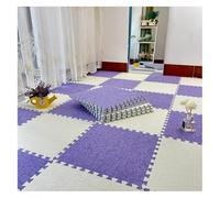 Tapis en mousse imbriqués, 10 tapis en mousse imbriqués, tapis de sol en mousse de coton et de lin, tapis de jeu imbriqués for le sol de la pièce, 12 x 12 pouces (couleur : violet clair)(Light Purple+