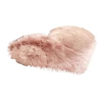 Tapis en peau de mouton synthétique en forme de cœur - Tapis de sol doux et pelucheux - Décoration de salon