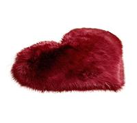 Tapis en peau de mouton synthétique en forme de cœur - Tapis de sol doux et pelucheux - Décoration de salon