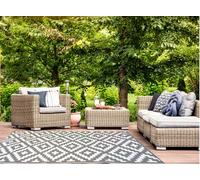 Tapis en plastique extérieur Austin gris 90 x 150 cm jardin terrasse balcon t...