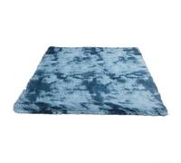 Tapis en polyester doux avec imprimé dégradé de teinture sur nœuds et envers en daim antidérapant, conçu pour ajouter du confort et de la couleur à n'importe quelle pièce intérieure (bleu)