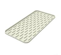 Tapis en silicone avec poignée texturée et côtés de 0,8 cm de haut pour minimiser le désordre et maintenir l'hygiène du comptoir (blanc)
