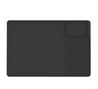 Tapis en silicone en deux parties pour machines à café et séchage de la vaisselle, parfait pour les environnements de cuisine modernes (noir)