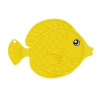 Tapis en silicone en forme de poisson avec ventouses - Tapis de traitement pour chats et chiens - Tapis de récupération lente pour la distraction du bain ou l'entraînement