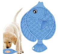 Tapis en silicone en forme de poisson avec ventouses - Tapis de traitement pour chats et chiens - Tapis de récupération lente pour la distraction du bain ou l'entraînement