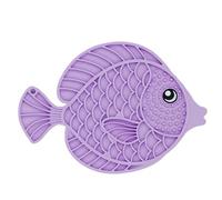 Tapis en silicone en forme de poisson avec ventouses - Tapis de traitement pour chats et chiens - Tapis de récupération lente pour la distraction du bain ou l'entraînement