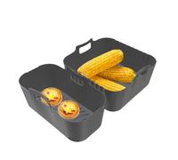 Tapis en Silicone pour Air Fryer | Panier Silicone pour Friteuse à Air - 2 Pièces Plateau Amovible Réutilisable Antiadhésif Sécuritaire Cuisson Viande Légume Four Stockage Snack