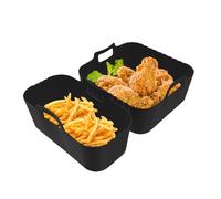 Tapis en Silicone pour Air Fryer - Revêtements Réutilisables Pour Friteuse Sans Huile | Anti-Adhésif 2 Pièces Amovible Réutilisable Sécurité Cuisine Maison Four Cuit-Vapeur Extérieur
