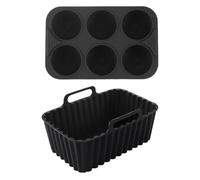 Tapis en Silicone pour Air Fryer, Tapis pour Panier de Air Fryer en Silicone, Accessoire de Cuisine Anti-Adhésif pour Four Micro-Ondes Congélateur Légumes Cuisson Réchauffage