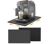 Tapis en silicone pour machine à café, 48 x 30 cm, avec bord, pour machine à café De Longhi Magnifica, Philips, LatteGo, Siemens, Krups, Accessoires de machine à café automatique, facile à déplacer et