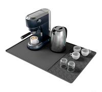 Tapis en silicone pour machine à café avec tapis de séchage séparé résistant à la chaleur, base antidérapante et système de drainage pour protéger les comptoirs de cuisine et garder les accessoires au