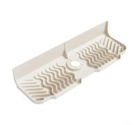 Tapis en silicone pour robinet d'évier de cuisine pour contrôler les éclaboussures et laisser de la place pour les articles fréquemment utilisés (beige)