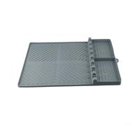 Tapis en silicone résistant à la chaleur pour grillades - Accessoire essentiel pour barbecue - Anti-poussière - Protection d'étagère latérale (gris)