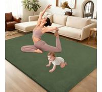 Tapis en Velours Corail, Tapis de Jeu Bébé de 2 cm d'épaisseur, Antidérapant Tapis Bebe Epais, à Poils Courts et Moelleux, Parfait pour Le Yoga, l'exercice et Ramper, 80 x 120 cm