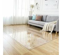 Tapis en vinyle transparent de qualité supérieure pour chaise de bureau, protection de sol pour parquet, résistant aux rayures, lavable, pour salon, maison et cuisine (transparent, 75 x 110 cm)
