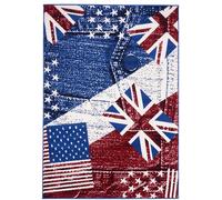 Tapis enfant 235x320 rectangle tissé bleu LYN1 USA UK