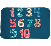 Tapis enfant 70x95 rectangle tissé bleu DOUX CHI