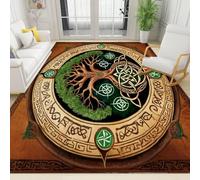 Tapis Enfant 80x120 cm Tapis Salon MatièRe Imitation Cachemire Chaleur Confortable Squelette Viking Totem Imprimé 3D Couleurs Vives Tapis Cuisine Devant evier AntidéRapant et Lavable de Plein Air