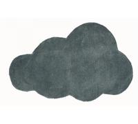 Tapis enfant 90x160 forme originale fait main en coton gris NUAGE 1