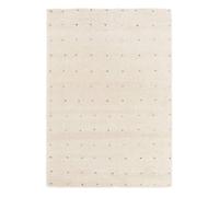 Tapis enfant à petits pois 80x150cm tapis intérieur crème et multicolore. poils longs shaggy