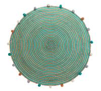 Tapis Enfant à Pompons Déco "Baloo" 90cm Vert