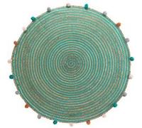 Tapis Enfant à Pompons Déco "Baloo" 90cm Vert Vert G