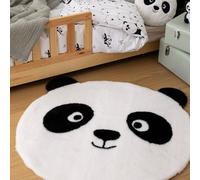 Tapis enfant - andy noir et blanc 100X100
