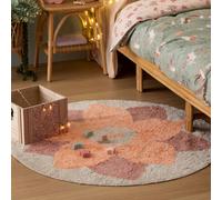 Atmosphera for Kids - Tapis Enfant Rond Tufté "Rosace" 100cm Rose Rose G