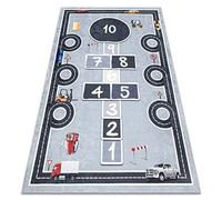Tapis Enfant Bambino pour Chambre de bébé, Chambres d'enfants, Moquette Lavable en Machine, Rues, marelle, Chiffres antidérapant - Gris 120x170 cm