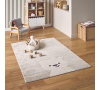 Tapis enfant beige / crème, tapis intérieur petit ourson, poils ras, tapis frisé très doux beige 80X150