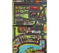 Tapis enfant - Circuit de voitures dans la ville - 130 x 200 cm Multicolore