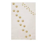 Tapis enfant doux et confortable empreintes d'ours jaune 80X150