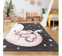 Tapis enfant Elephant Star - SIMPEX - Gris Rose Blanc - 120x170 cm - Polypropylène - Oeko-Tex Standard 100