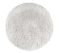Tapis enfant imitation fourrure blanc Diam 90cm