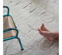 Tapis Enfant Lavable En Coton Rugcycled Abc Naturel 140X200