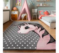 Tapis Enfant - Licorne - Gris - 80x150 cm