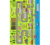 Tapis Enfant - MANI TEXTILE - City - 80x150 cm - Antidérapant - Lavable en machine