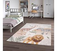 Tapis Enfant Maui Kids Dinosaures Vert Bleu - Tapis Doux de Jeu avec Motifs de Dinosaures pour Chambre d'enfant et Salle de Jeux, Facile à Nettoyer et Couleurs Vives