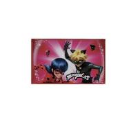 Tapis enfant - MIRACULOUS - Ladybug Chat Noir Rouge - 45x75 cm - Toucher tout doux - Revêtement anti-dérapant
