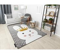 Tapis enfant Petit pour chambre de bébé, tapis de jeux, chambres d'enfants, BUNNY gris 160x220 cm