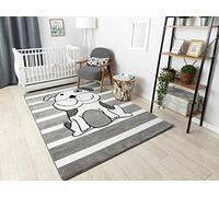 Tapis enfant Petit pour chambre de bébé, tapis de jeux, chambres d'enfants, Chien chiot gris 120x190 cm