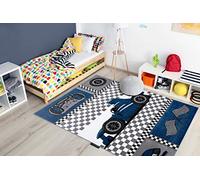 Tapis enfant Petit pour chambre de bébé, tapis de jeux, chambres d'enfants, Course Formule 1 Bolid Voiture bleu 160x220 cm