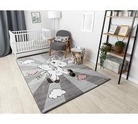Tapis enfant Petit pour chambre de bébé, tapis de jeux, chambres d'enfants, LICORNE gris 180x270 cm