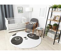 Tapis enfant Petit pour chambre de bébé, tapis de jeux, chambres d'enfants, Panda blanc cercle 140cm