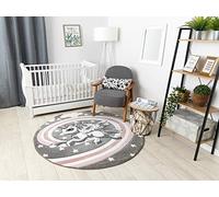 Tapis enfant Petit pour chambre de bébé, tapis de jeux, chambres d'enfants, Pony gris cercle 140cm