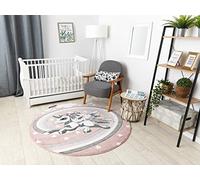 Tapis enfant Petit pour chambre de bébé, tapis de jeux, chambres d'enfants, Pony rose cercle 120cm