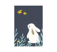 Tapis enfant poils courts ASOKA motif lapin bleu foncé 120x170 BOBOCHIC 120x170 Bleu foncé